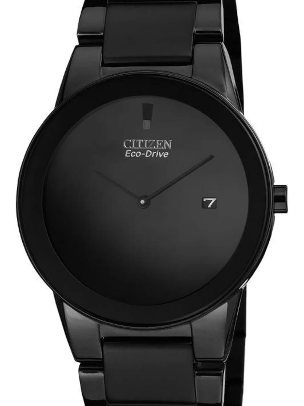 Citizen Axiom Eco Drive Black Dial Black Ion-plated Men's Watch AU1065-58E
